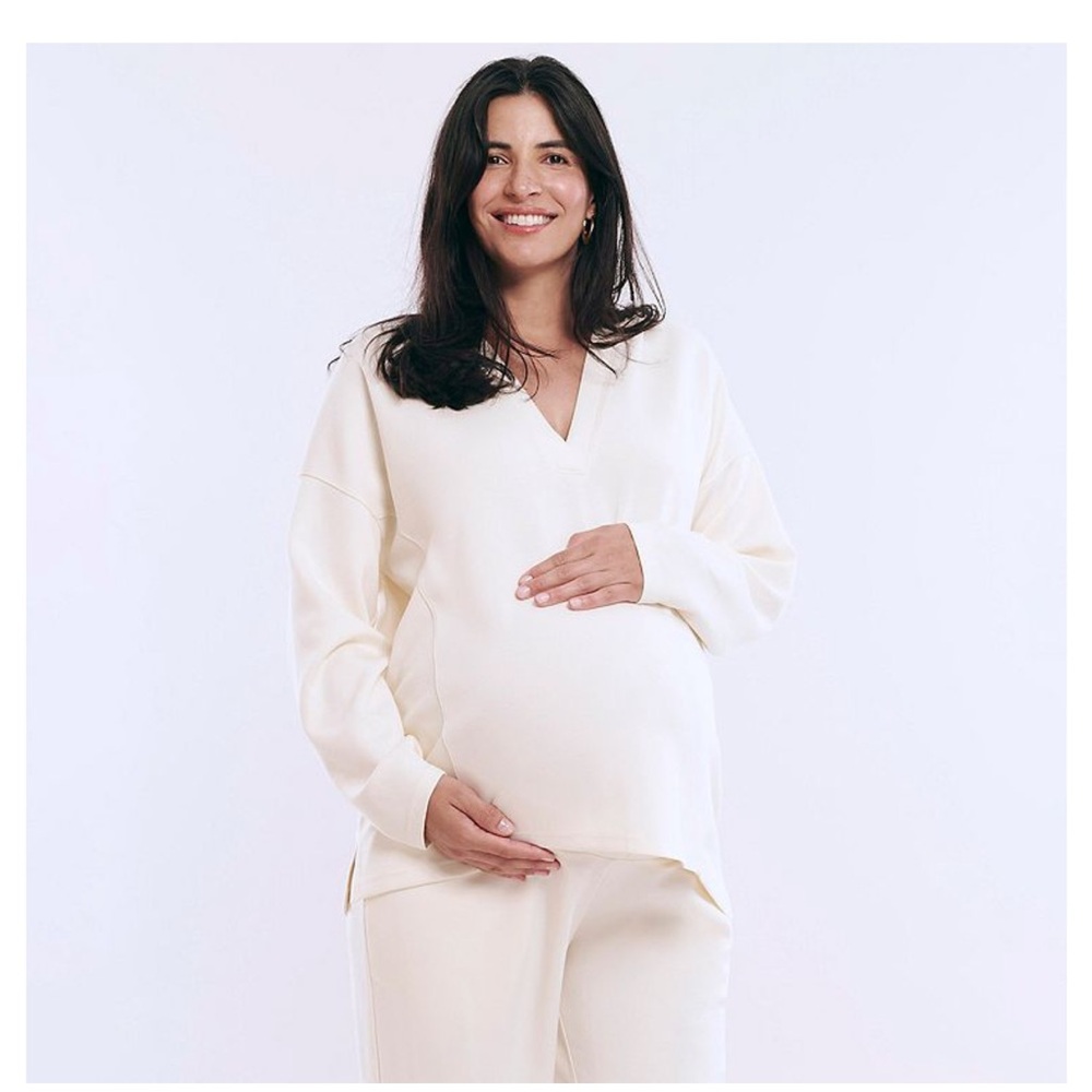 Elegant Cream Maternity Sweater